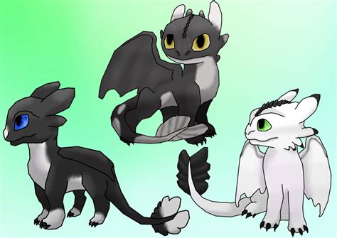 Toothless And Light Fury Babies By Agentkajj On Deviantart