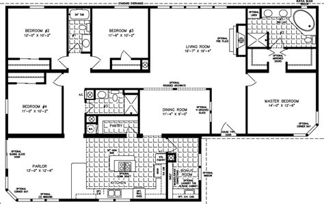28 4 bedroom floor plan house layouts sea breeze. Four Bedroom Mobile Home Floor Plans | Jacobsen Homes