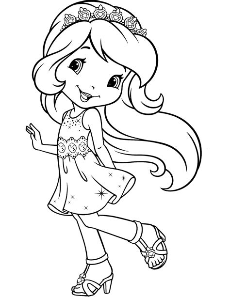 Coloring pages for kids strawberry shortcake cartoons bright. Strawberry Shortcake Coloring Pages - Kidsuki