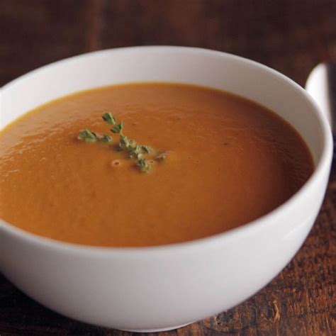 Season with salt and pepper. Carrot-Thyme Soup with Cream | Recipe | Creamy carrot soup ...