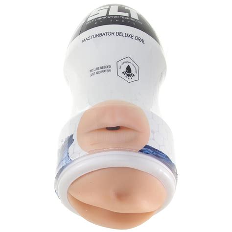 Self Lubricating Deluxe Oral Masturbator In Vanilla Sex Toys H