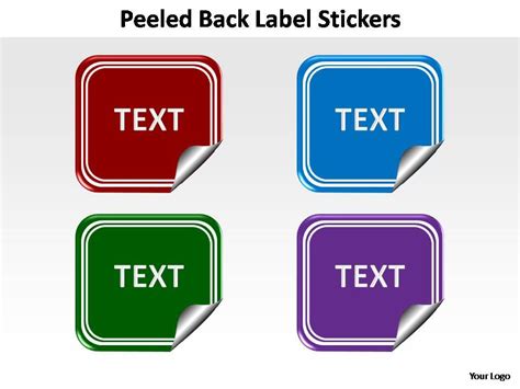 Peeled Back Label Stickers Editable Powerpoint Templates Templates