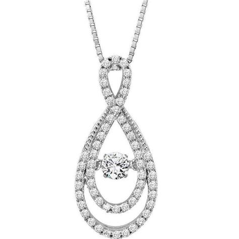 Rhythm Of Love Double Halo Diamond Necklace 14k