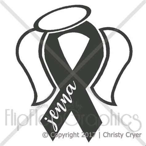 Gray Awareness Ribbon Brain Cancer Vinyl Graphic Sticker Etsy