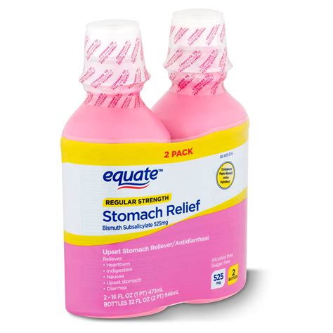 Equate Regular Strength Stomach Relief Liquid, 525 mg, 16 fl oz, 2