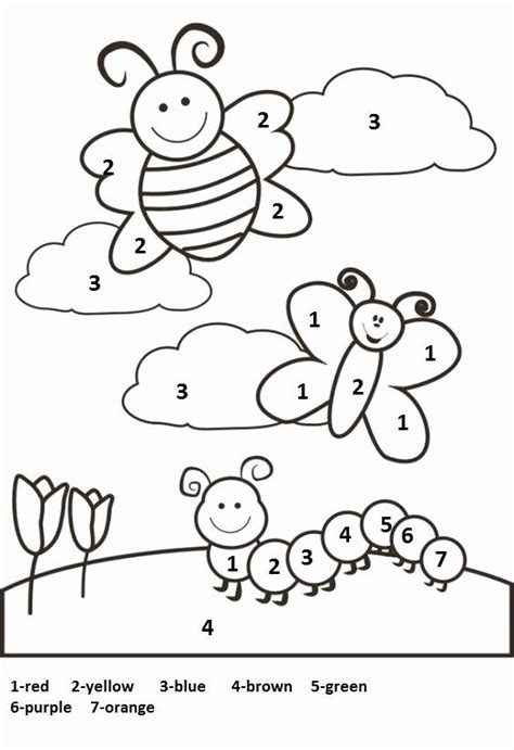 1 picture card per page. Number Coloring Worksheets for Kindergarten Pdf in 2020 ...