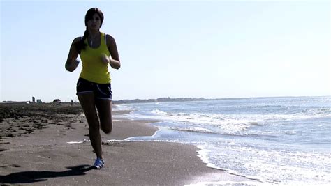 Gorgeous Woman Jogging Slow Motion Stock Footage Video 100 Royalty