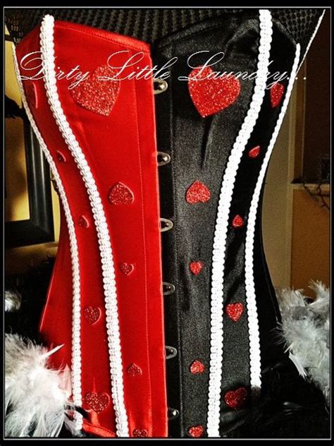 Queen Of Hearts Burlesque Style Corset Halloween Costume Harley Quinn