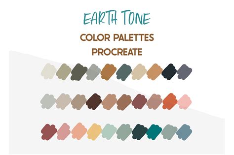 Earth Tones Color Palette 30 Handpicked Swatches For Procreate Colors