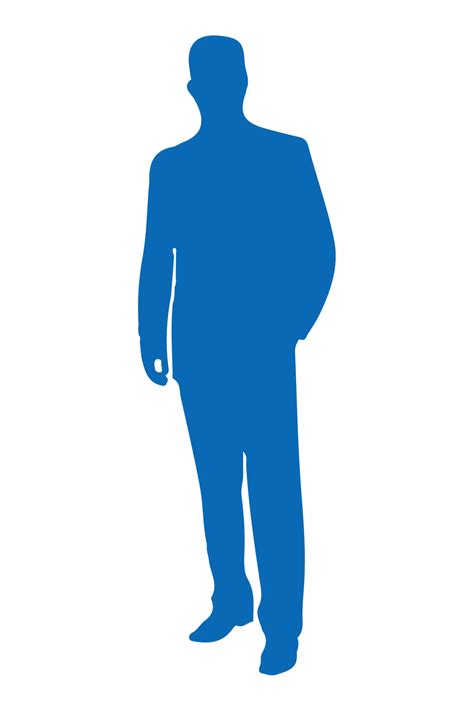 Silueta Azul De Hombre De Negocios 13907841 Vector En Vecteezy