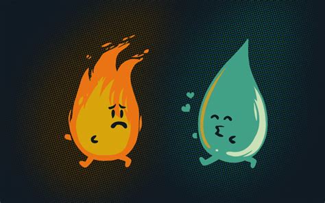 Fire And Water Emoji Vector Illustration Hd Wallpaper Wallpaper Flare