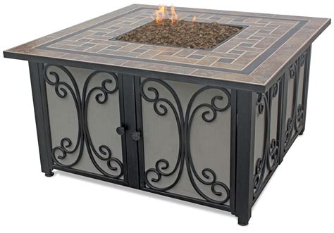 Sam club heirloom slate fire pit. Endless Summer GAD1351SP Square LP Gas Fire Pit Table with ...