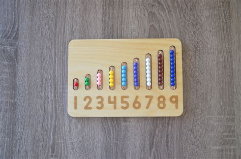Montessori Learning Numbers 1 9 Bead Bars And Number Board In 2023