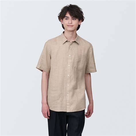 Men s Hemp Washed Short Sleeves Shirt 無印良品 MUJI