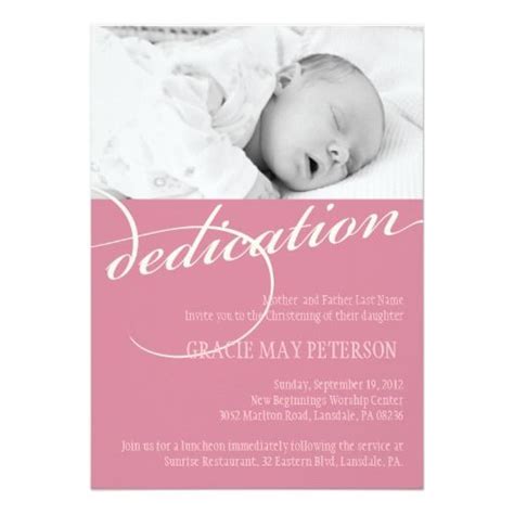 9.2 come up with the vows you intend to use for the ceremony. Modern Pink Baby Girl Dedication Invitation | Baby ...