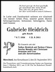 Traueranzeigen von Gabriele Heidrich | rz-trauer.de