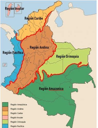 Regiones De Colombia Y Sus Departamentos