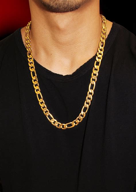 Gold Plated Mens Figaro Chain - FrostNYC