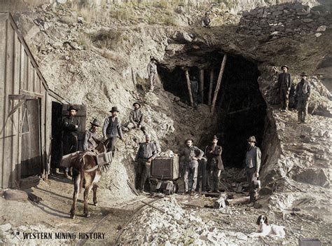 Miners Pose At Unidentified Nevada Mine Colorized Western Mining