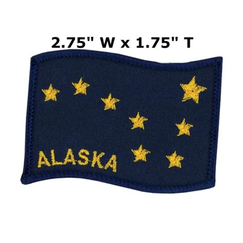 Alaska State Flag Patch Emblem Embroidered Iron On Ak Anchorage