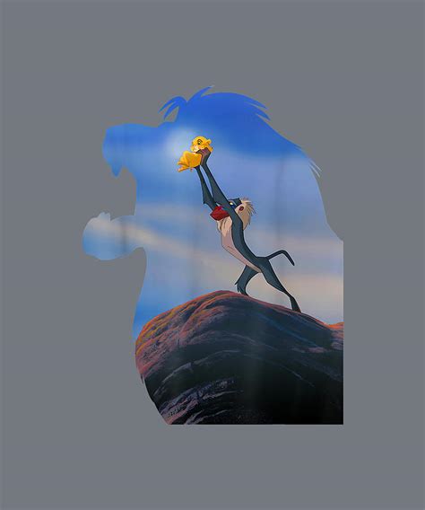 Disney Lion King Mufasa Silhouette Pride Rock Rafiki Simba Digital Art
