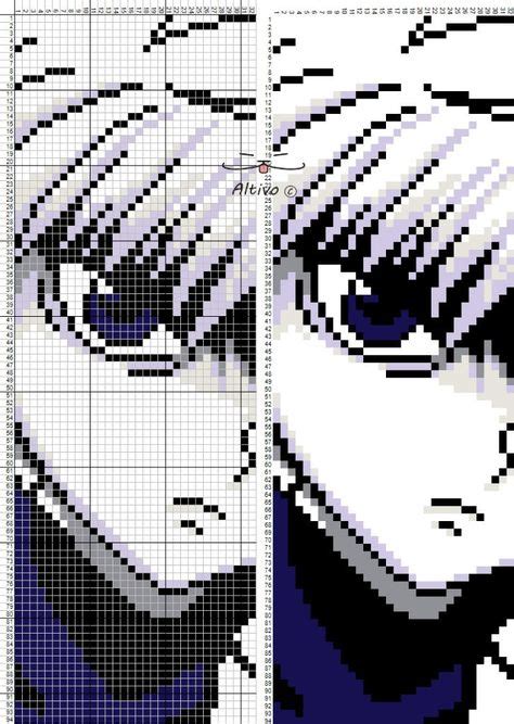 Black And White Anime Pixel Art