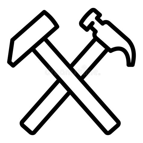 Crossed Hammer And Spanner Tools Stock Vector Illustration Of Graphic