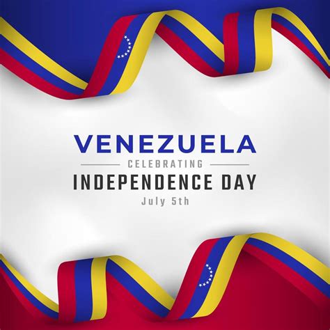 Happy Venezuela Independence Day July 5th Celebration Vector Design