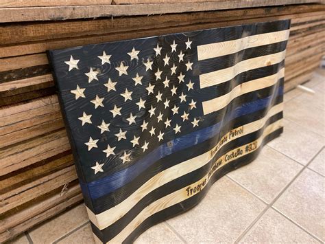 Custom Made Waving Wooden American Flags Custom Wooden Flags Etsy