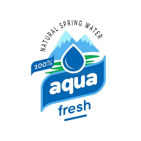 Vector Mineral Bottled Spring Water Logo Design Label Template Stock