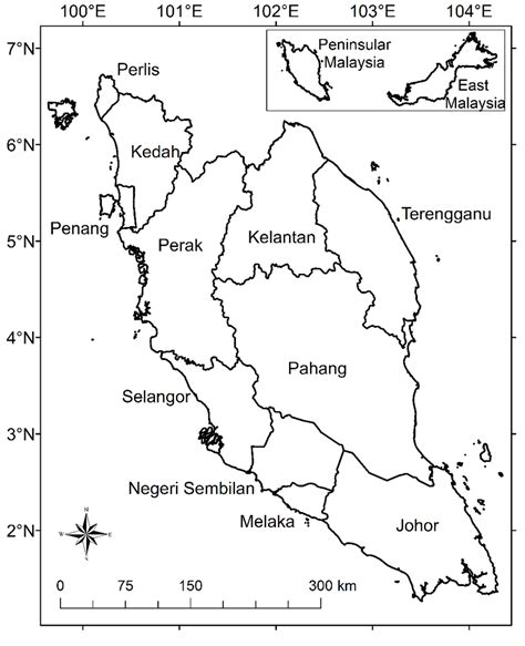 Figure S1 Map Of Peninsular Malaysia West Malaysia Download