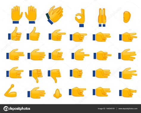 Set De Manos Emojis Vector Gráfico Vectorial © Ober Art Imagen 144048181