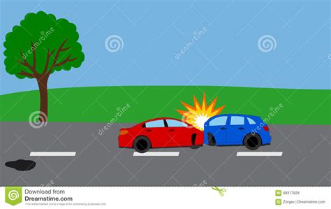 car accident on the road stock illustration illustration of explosion 88317828