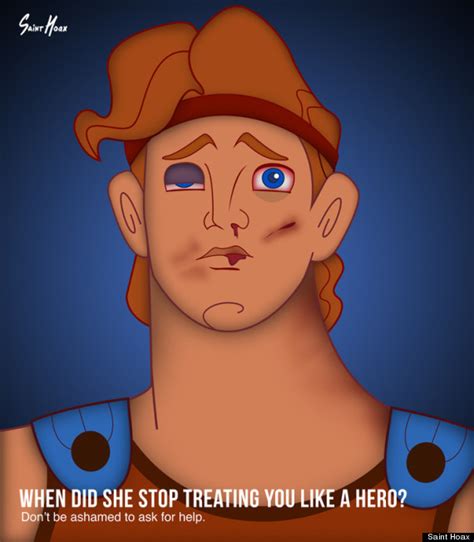 Battered Disney Princes Encourage Men Not To Be Embarrassed To Ask For