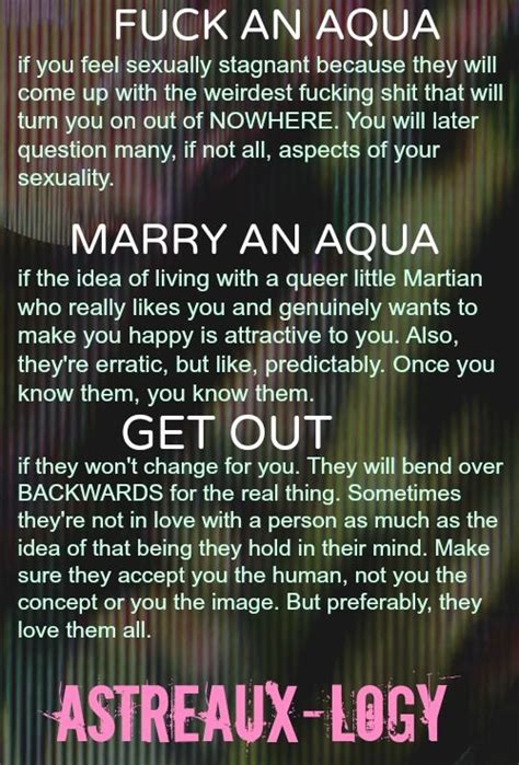 Aquarians are very intellectual and love a good discussion. Always down to try new things in bed, won't judge you at ...