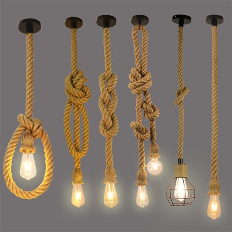 Oem Industrial Retro Hemp Rope Pendant Light Oemandodm Lamps Wholesale