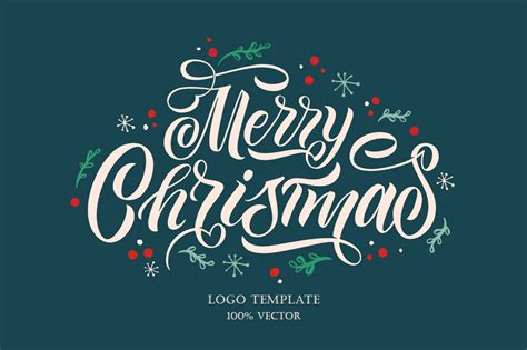 Merry Christmas Logo Template Creative Logo Templates Creative Market