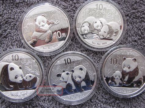 2010 2011 2012 2013 2014 Uncirculated Silver Pandas