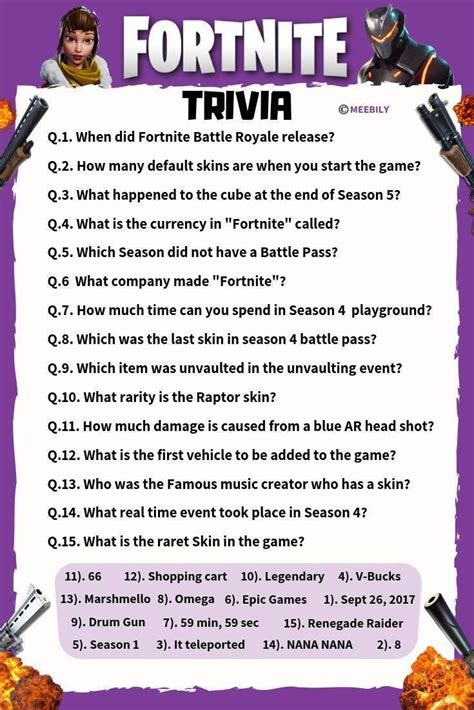 Probably, 21 questions game is the simplest of all the games. 60+ Fortnite Trivia Questions & Answers - Meebily | Trivia ...