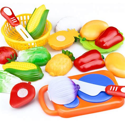 12pcs Diy Pretend Play Baby Kitchen Plastic Food Toy Set Cooking