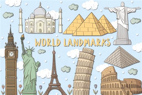 World Landmarks Custom Designed Illustrations ~ Creative Market