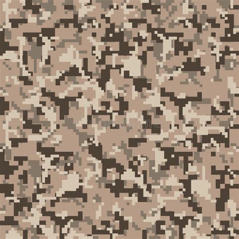 Pixel Camo Seamless Digital Camouflage Pattern Military Texture Stock