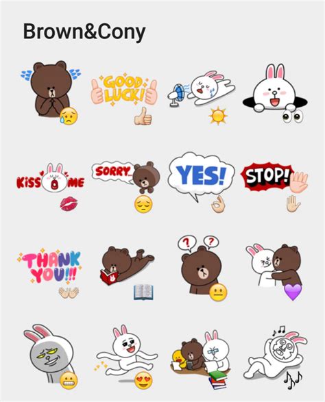 Brown And Cony Sticker Set Stickers