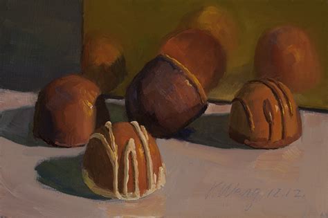 Wang Fine Art Chocolate 4x6 Inchesoil On Board A Painting A Day