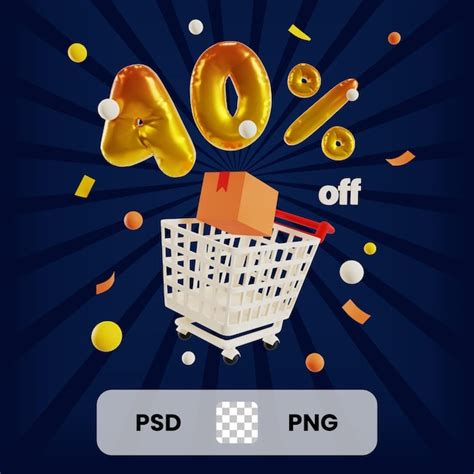 Premium Psd 3d Discount Off Illustration