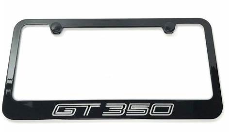 Ford Shelby Mustang GT350 License Plate Frame - Black with Silver Scri