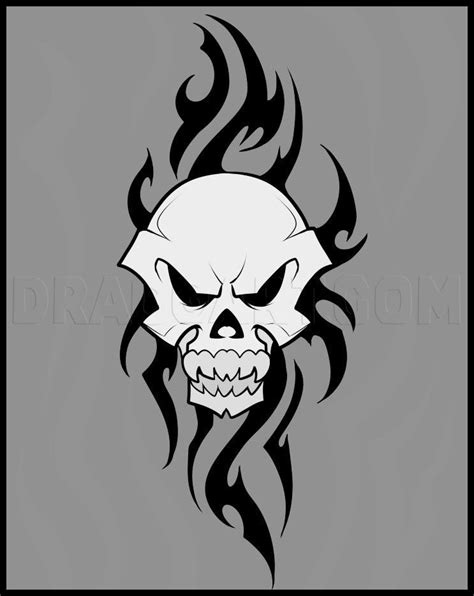 This Tribal Skull Design Is A Revamped Drawing That Was Originally