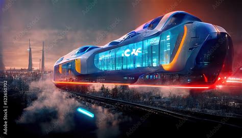 Futuristic High Speed Express Passenger Train Logistics Of The Future