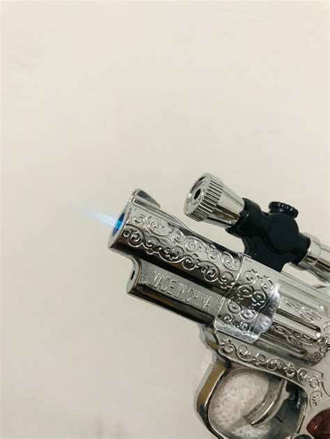 Silver Revolver Butane Lighter Lighter T Pistol Lighter Etsy