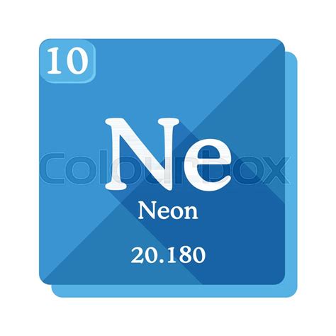 Neon Chemical Element Periodic Table Stock Vector Colourbox